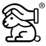 Logo des Deutschen Tierschutzbundes Kaninchen mit schützender Hand