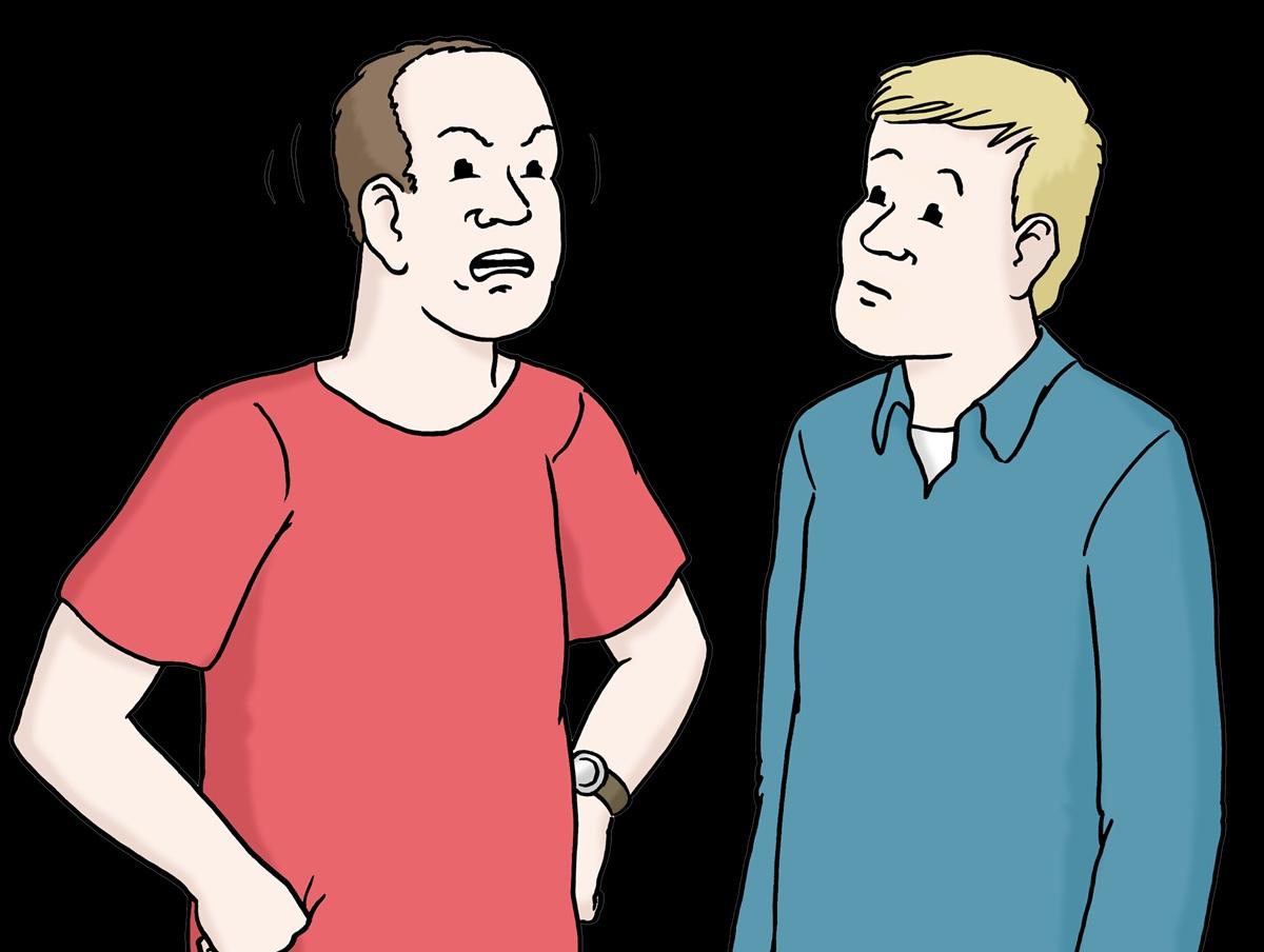 zwei Männer im Streitgespräch