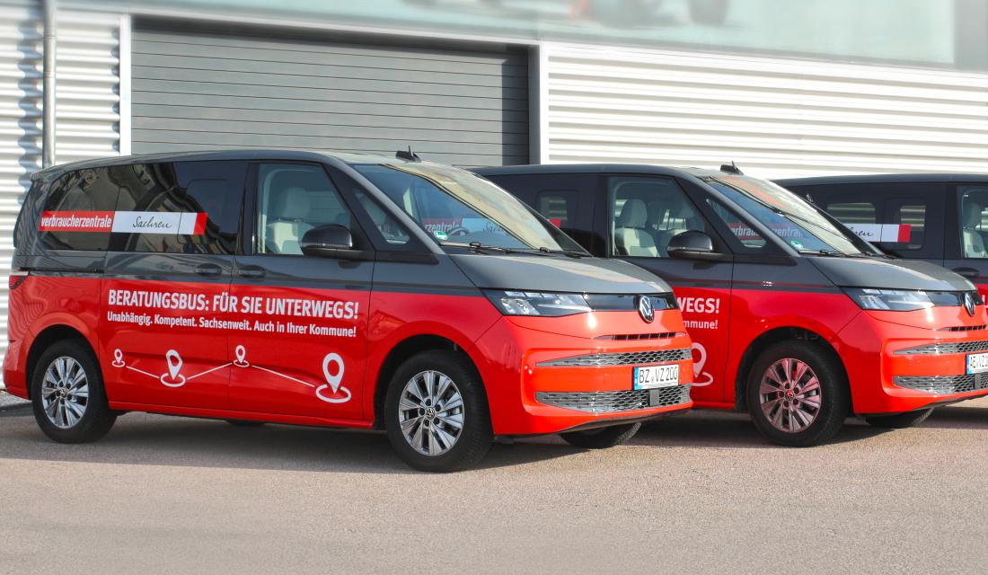 Die drei Beratungsbusse der Verbraucherzentrale Sachsen