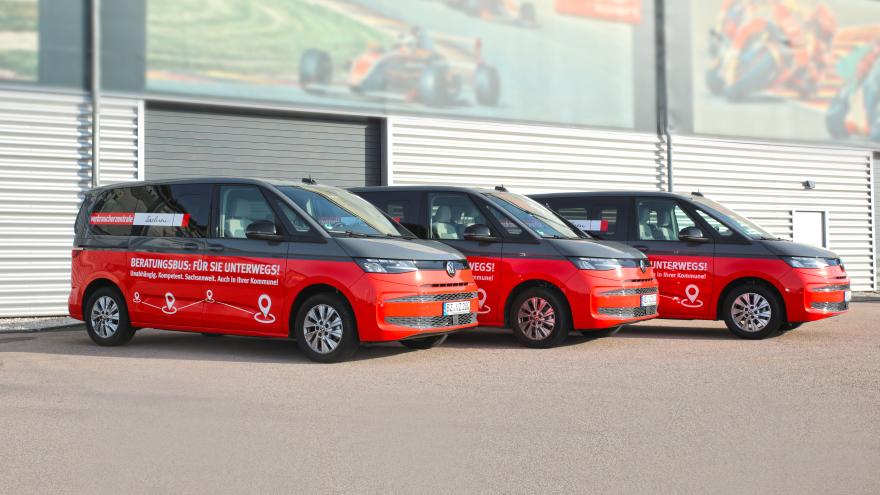 Die drei Beratungsbusse der Verbraucherzentrale Sachsen