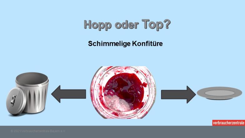 Schimmelige Konfitüre oder Marmelade