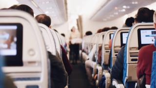 Innenraum eines Flugzeugs.