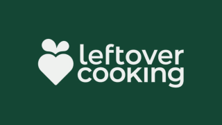 Illustration eines herzförmigen Radieschens mit Schriftzug "leftover cooking" als Logo der gleichnamigen App